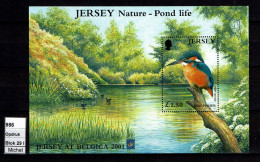Jersey - 2001 - MNH - Fauna - Pond Life, Faune Aquatique, Martin-pêcheur - Ijsvogel - Kingfisher - "Belgica 2001" - Jersey