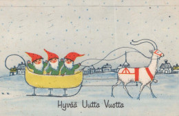 Buon Anno Natale GNOME Vintage Cartolina CPSMPF #PKD819.IT - New Year