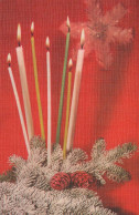 Buon Anno Natale CANDELA Vintage Cartolina CPSMPF #PKD140.IT - Nouvel An