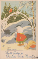 Buon Anno Natale BAMBINO Vintage Cartolina CPSMPF #PKD325.IT - New Year