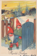 Buon Anno Natale GNOME Vintage Cartolina CPSMPF #PKD385.IT - New Year