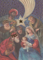 Vergine Maria Madonna Gesù Bambino Natale Religione Vintage Cartolina CPSM #PBP645.IT - Jungfräuliche Marie Und Madona