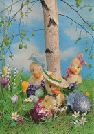 PASQUA POLLO UOVO Vintage Cartolina CPSM #PBO578.IT - Easter