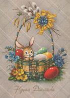 PASQUA CONIGLIO UOVO Vintage Cartolina CPSM #PBO388.IT - Easter