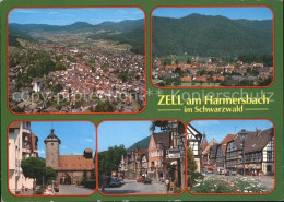71935084 Zell Harmersbach Panorama Ortsblick Strassenpartien Stadtturm Zell - Autres & Non Classés