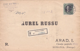 Chile: 1924: Registered  Valparaiso To Arad Romania - Cile