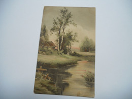 THEME DIVERS CARTE COULEUR  ANCIENNE  EDIT NOYER  N°27  PEINTURE OU PEINTURE REPRESENTANT ARBRE RUISSEAU MAISON //TBE - Peintures & Tableaux