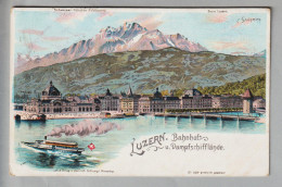 CH LU Luzern Bahnhof 1919-11-21 Litho C.Steinmann/H.Schlumpf #2097 - Luzern