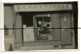 CARTE PHOTO. CPA . Rhône. Devanture Magasin Boutique électricité  J. Sasouè - Photographs