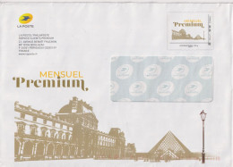 Enveloppe Entier International 250g Mensuel Premium Cadre Philaposte Le Louvre Et La Pyramide - Official Stationery