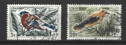 LIBAN. N°250 & 254 De 1965 Oblitérés. Bouvreuil/Loriot. - Zangvogels