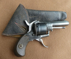 Revolver De Type Bull-dog à Broche A Cadre Fermé Fabrication Liègeoise - Armes Neutralisées