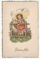 Cpa Enfant Fillette . Bonne Fête . 1957 - Kinder-Zeichnungen