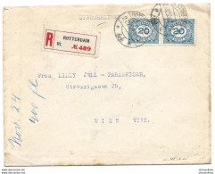 91 - 9 - Enveloppe Recommandée Envoyée De Rotterdam à Wien - Briefe U. Dokumente