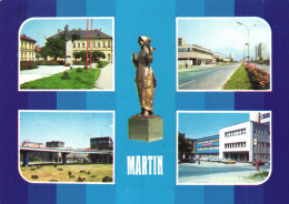 MARTIN, MULTIPLE VIEWS, ARCHITECTURE, MONUMENT, PARK, BRIDGE, SCULPTURE, CARS, SLOVAKIA, POSTCARD - Slovakia