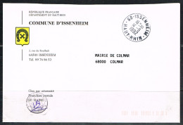 PO-BO L 3 - FRANCE Lettre En Franchise Postale De La Mairie D'Issenheim 1992 Blason Avec Fer à Cheval - Lettres Civiles En Franchise