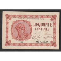 75 - PARIS - 50 CENTIMES - 10/03/1920 - CHAMBRE DE COMMERCE DE PARIS - TTB - Bonds & Basic Needs