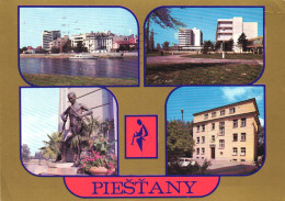 PIESTANY, MULTIPLE VIEWS, ARCHITECTURE, SHIP, PARK, SCULPTURE, LOGO, CAR, SLOVAKIA, POSTCARD - Slovacchia