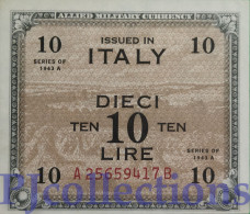 ITALIA - ITALY 10 LIRE 1943 PICK M19b AU - Allied Occupation WWII