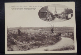 121 . CARTE PANORAMIQUE . VIMY . AVANT ET APRES LA GUERRE . LA RUE DES MOUCHONS . L ENTONNOIR  . GRAND FORMAT . 18 X 9 - Autres & Non Classés