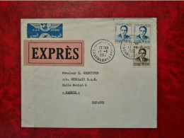 LETTRE  MAROC CASABLANCA 1964 EXPRESS POUR MADRID ENTETE COMPTOIR SUD ATLANTIQUE - Maroc (1956-...)