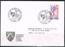PO-BO L 8 - FRANCE Cachet Comm. Illustré Sur Lettre Congrès Philatélique Illzach 1982 - Gedenkstempel