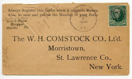 United States 1898 Registered Cover; Mariba, Kentucky To Morristown, New York; 10c. Daniel Webster - Storia Postale