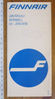 FINNAIR 1976 TIMETABLE - Welt
