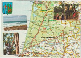 LD61 : Landes : Carte Géographique : Mont De Marsan , Bayonne, Dax, - Hennebont