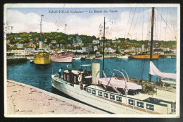 BATEAUX - RARE- Deauville - Le Bassin Des Yachts. Carte Peu Fréquente. Colorisée, Animée, Circ. 1948 - Deauville