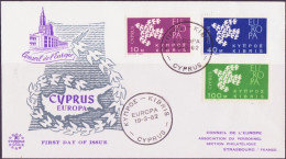 Europa CEPT 1961 Chypre - Cyprus - Zypern FDC5 Y&T N°189 à 191- Michel N°197 à 199 - 1961