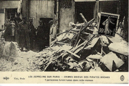 Les Zeppelins Sur Paris - Crimes Odieux Des Pirates Boches  - CPR Cartes D'Autrefois - Dirigeables