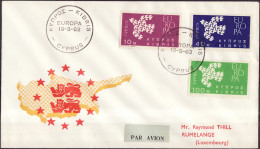 Chypre - Cyprus - Zypern FDC1 1961 Y&T N°189 à 191- Michel N°197 à 199 - EUROPA - Covers & Documents