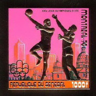 85741b N°613 B Basket Montreal 1976 Jeux Olympiques Olympic Games Sénégal OR Gold ** MNH Bloc 4 Non Dentelé Imperf - Sénégal (1960-...)