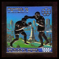 85743b Bloc N°614 B Montreal 1976 Boxe Jeux Olympiques Olympic Games Sénégal Timbres OR Gold ** MNH Non Dentelé Imperf - Sénégal (1960-...)