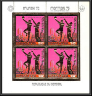 85740 N°613 A Basket Montreal 1976 Jeux Olympiques Olympic Games Sénégal Timbres OR Gold Stamps ** MNH Bloc 4 - Basket-ball