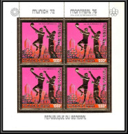 85740 N°613 A Basket Montreal 1976 Jeux Olympiques Olympic Games Sénégal Timbres OR Gold Stamps ** MNH Bloc 4 - Senegal (1960-...)