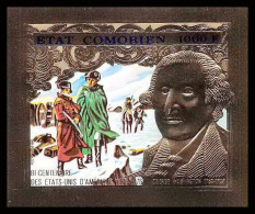 85739c N°264 B USA Bi-centennial Washington 1976 Comores Etat Comorien OR Gold Stamps ** MNH Non Dentelé Imperf - Isole Comore (1975-...)