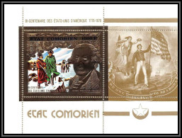85738a N°18 A USA Bi-centennial Washington 1976 Comores Etat Comorien Timbres OR Gold Stamps ** MNH  - Us Independence
