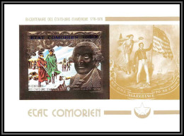 85739a N°18 B USA Bi-centennial Washington 1976 Comores Etat Comorien Timbres OR Gold Stamps ** MNH Non Dentelé Imperf - Comoros