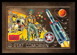 85731b N°312 B Bi-centennial USA Espace Space Viking Comores Comoros Etat Comorien OR Gold ** MNH Non Dentelé Imperf - Komoren (1975-...)