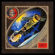 85729b N°10 B Apollo-Soyouz Espace Space 1975 Comores Comoros Etat Comorien OR Gold Stamps ** MNH Non Dentelé Imperf - Comoros