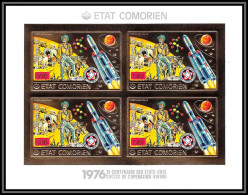 85731 Bloc 4 312 B Bi-centennial USA Espace Space Viking Comores Comoros Etat Comorien OR Gold ** MNH Non Dentelé Imperf - Asien