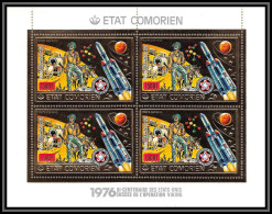 85730 N°312 A Bi-centennial USA Espace Space Viking Comores Comoros Etat Comorien Timbres OR Gold Stamps ** MNH Bloc 4 - Komoren (1975-...)
