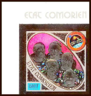 85727a N°255 B Apollo-Soyouz Espace Space 1975 Comores Comoros Etat Comorien OR Gold ** MNH Non Dentelé Imperf  - Comores (1975-...)