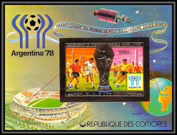 85725 BF N°124 B Football Soccer Argentina 1978 Rimet Comores Comoros Timbres OR Gold Stamps ** MNH Non Dentelé Imperf - Isole Comore (1975-...)