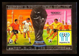 85725d N°124 B Football Soccer Argentina 1978 Rimet Comores Comoros Timbres OR Gold Stamps ** MNH Non Dentelé Imperf - Isole Comore (1975-...)
