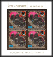 85726 N°255 A Apollo-Soyouz Espace Space 1975 Comores Comoros Etat Comorien Timbres OR Gold Stamps ** MNH Bloc 4 - Comores (1975-...)