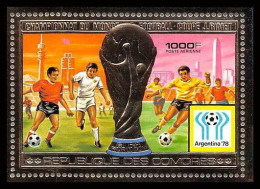 85724 N°124 A Football Soccer World Cup Argentina 1978 Rimet Comores Comoros Timbres OR Gold Stamps ** MNH - Comoros