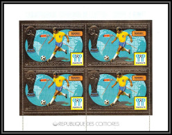 85722 N°391 A Football Soccer Argentina 1978 World Cup Rimet Comores Comoros Timbres OR Gold Stamps ** MNH Bloc 4 - Comoros